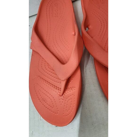 Crocs kadee II Women's Size 8 Coral Orange thong flip flop slides Slip Ons - Picture 9 of 15